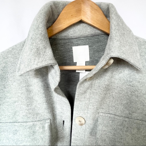 (NWT) H&M - spring light green melange shirt jacket / shacket (xs) - Picture 4 of 16
